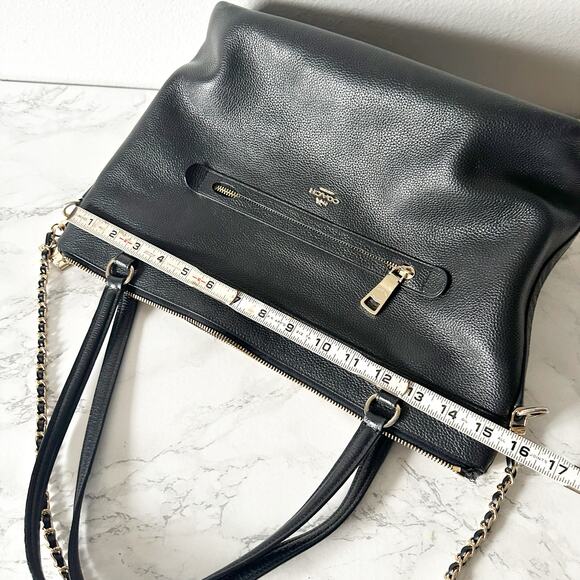 4. Coach Tyler Black Pebble Leather Shoulder Zip Top Tote Bag Goldtone hardware - Picture 12 of 15